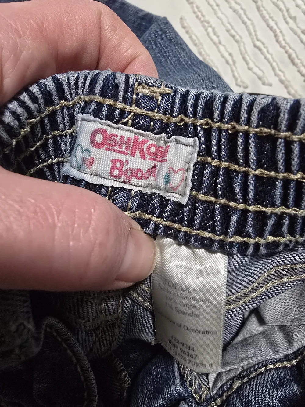 OshKosh B'gosh Girls 3T Bootcut Jeans Elastic Waist Medium Wash Denim